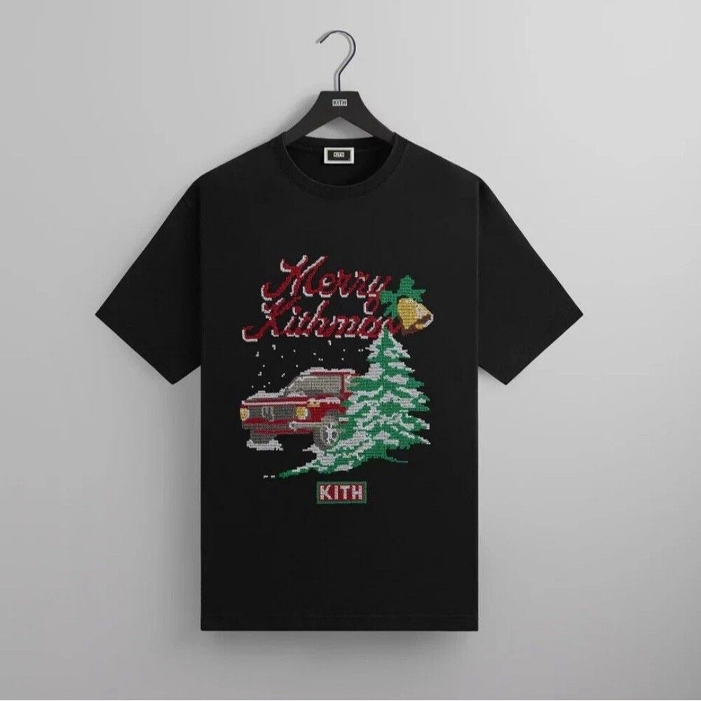 Kith Kithmas Needlepoint Holiday T Shirt Black Men’s Size Small NWT & Sealed